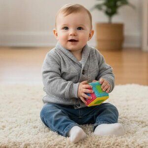 H&M 6-9 Months Shawl Collar Sweatshirt Cardigan